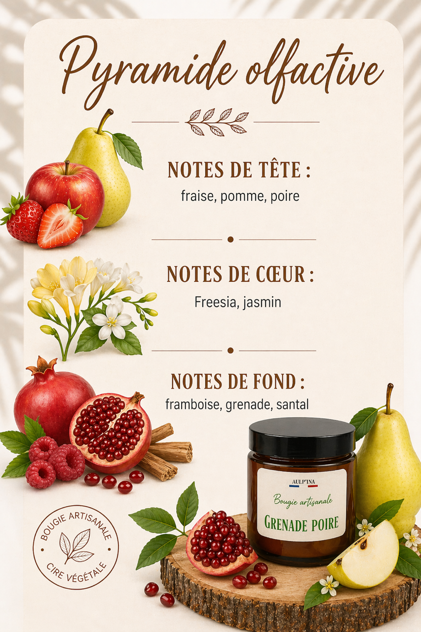 Bougie ambrée Grenade poire 100 ML