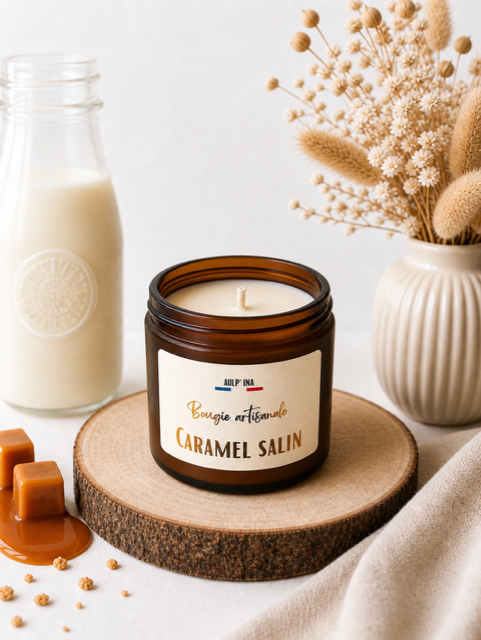 Bougie ambrée Caramel salin 250 ml