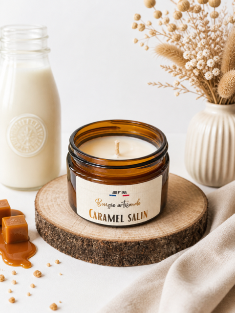 Bougie ambrée Caramel salin 100 ml
